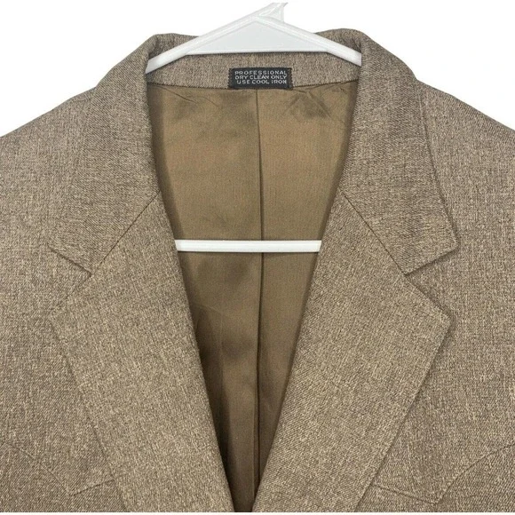 VTG 60s Rittels Western Wear Mens 42L Brown with Leather Trim Sport Coat - Picture 6 of 16